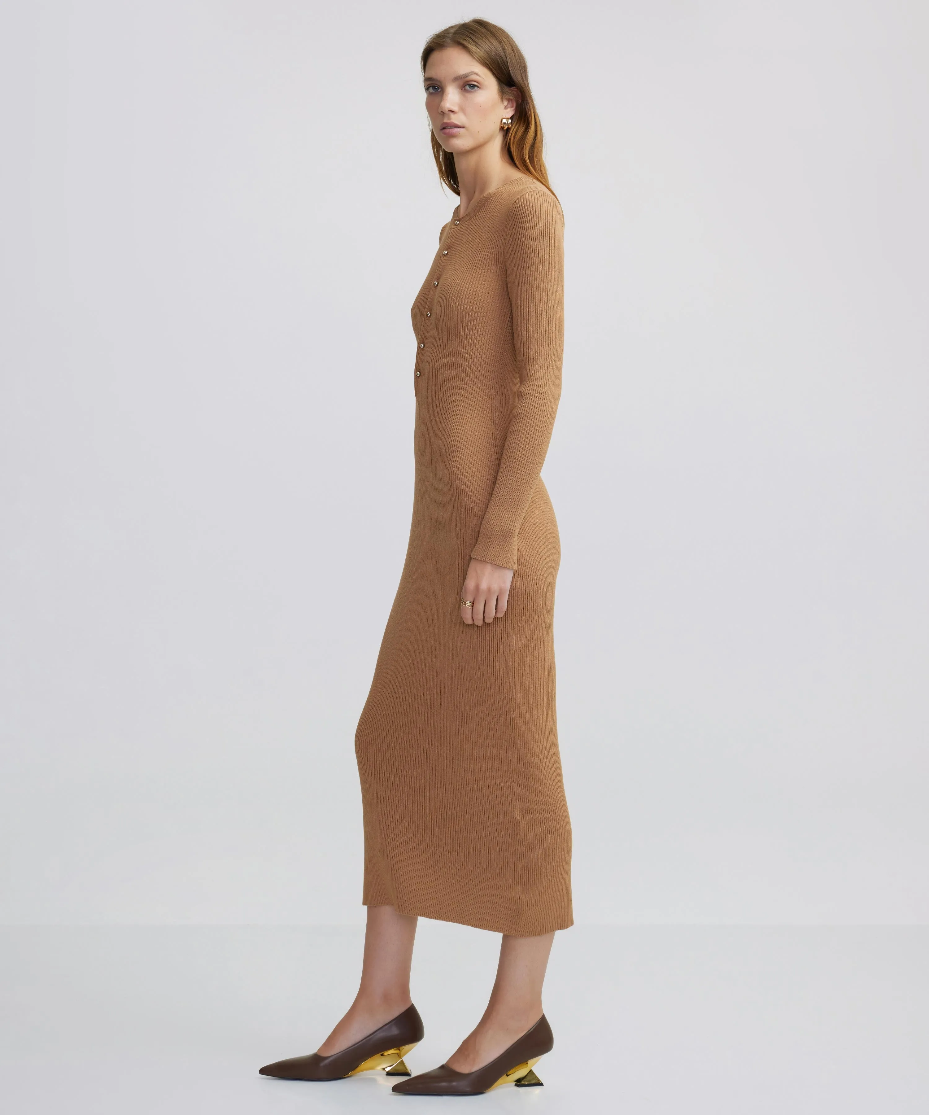 Ipekyol Cutout Knit Dress Camel