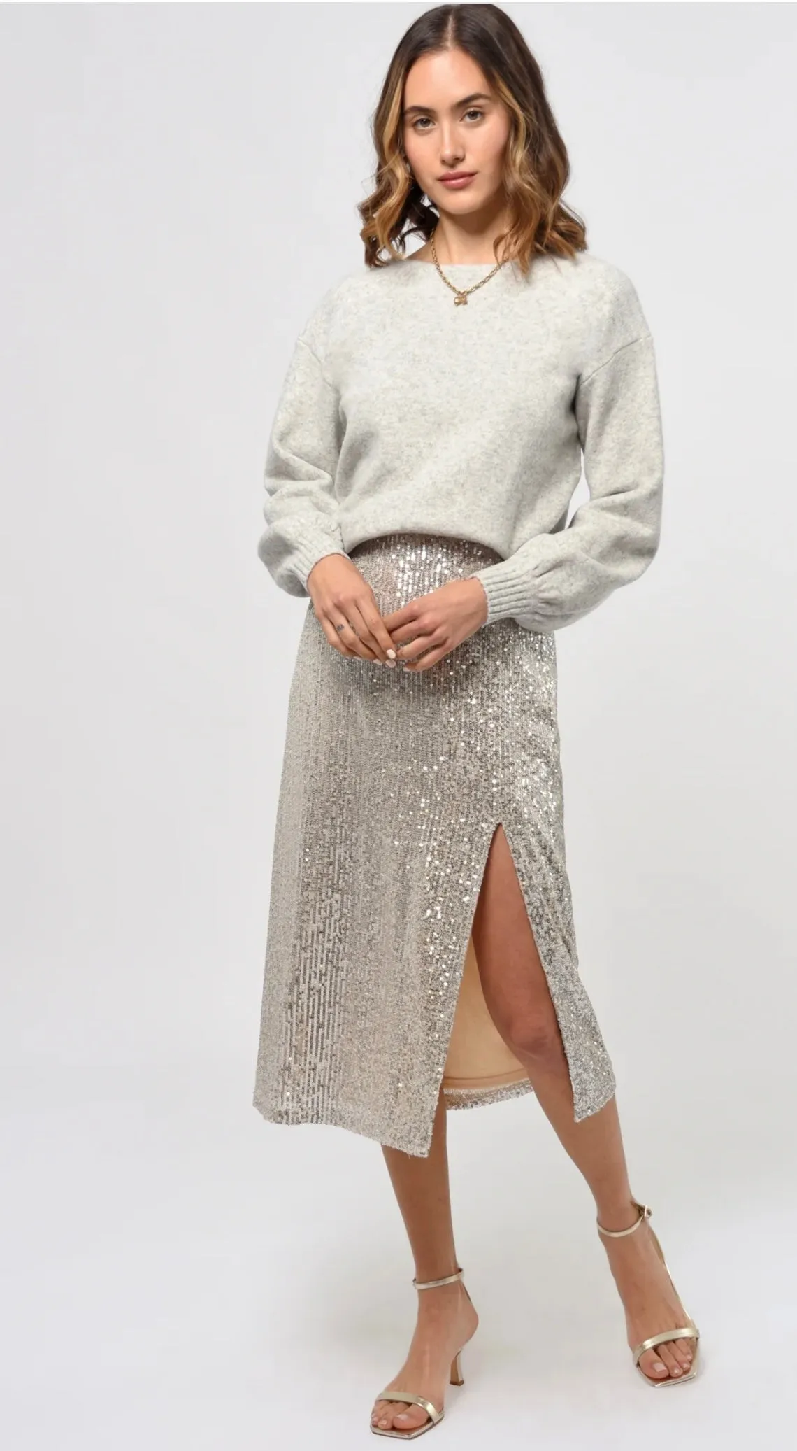 Karla Sequins Midi Skirt