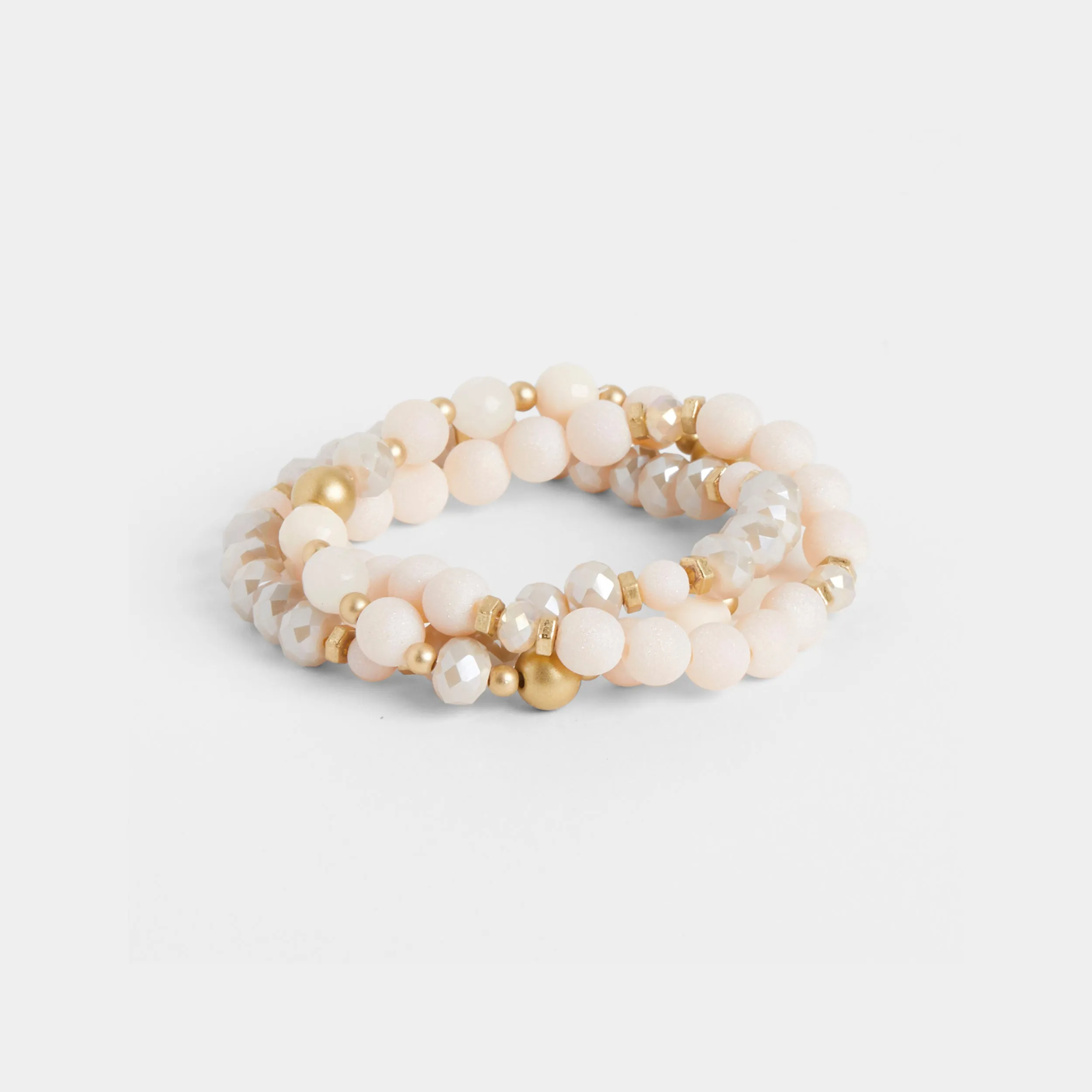 Katrina Stretch Bracelet Stack - Pink