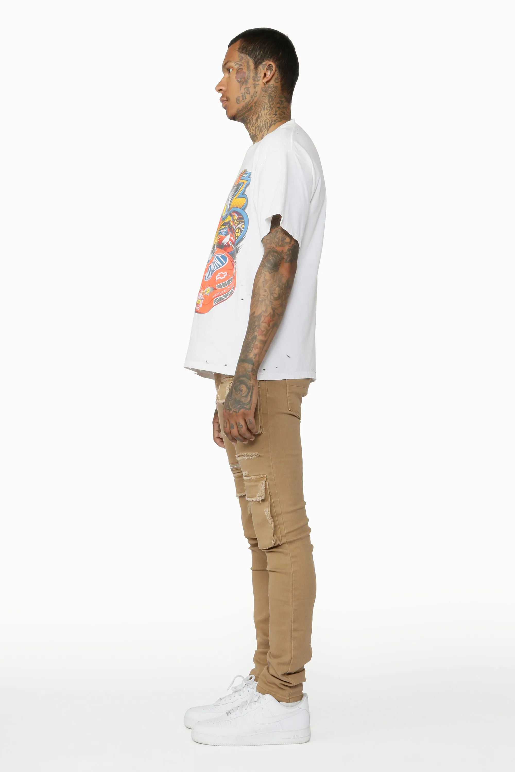 Kyre Beige Cargo Skinny Jean