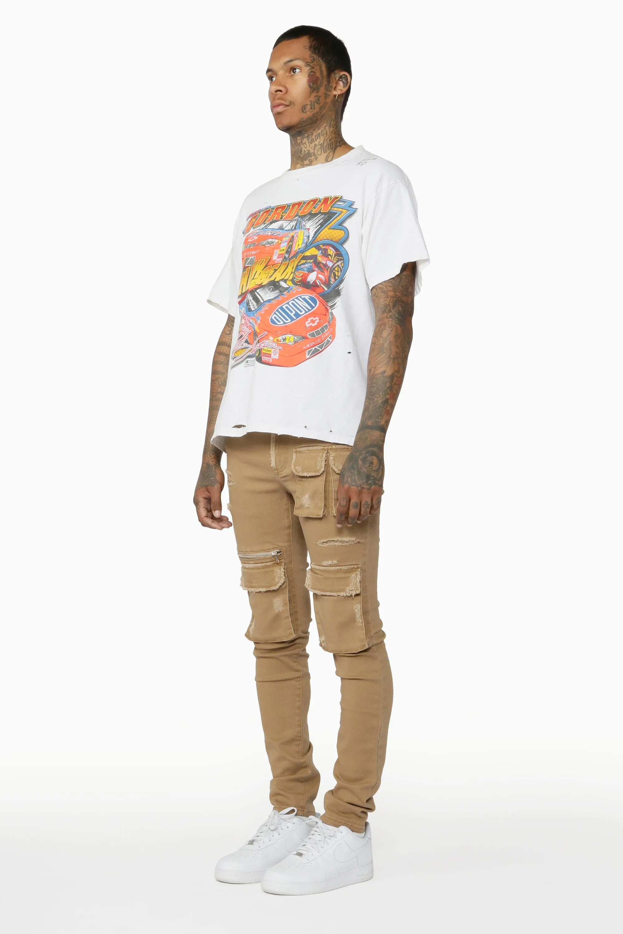 Kyre Beige Cargo Skinny Jean