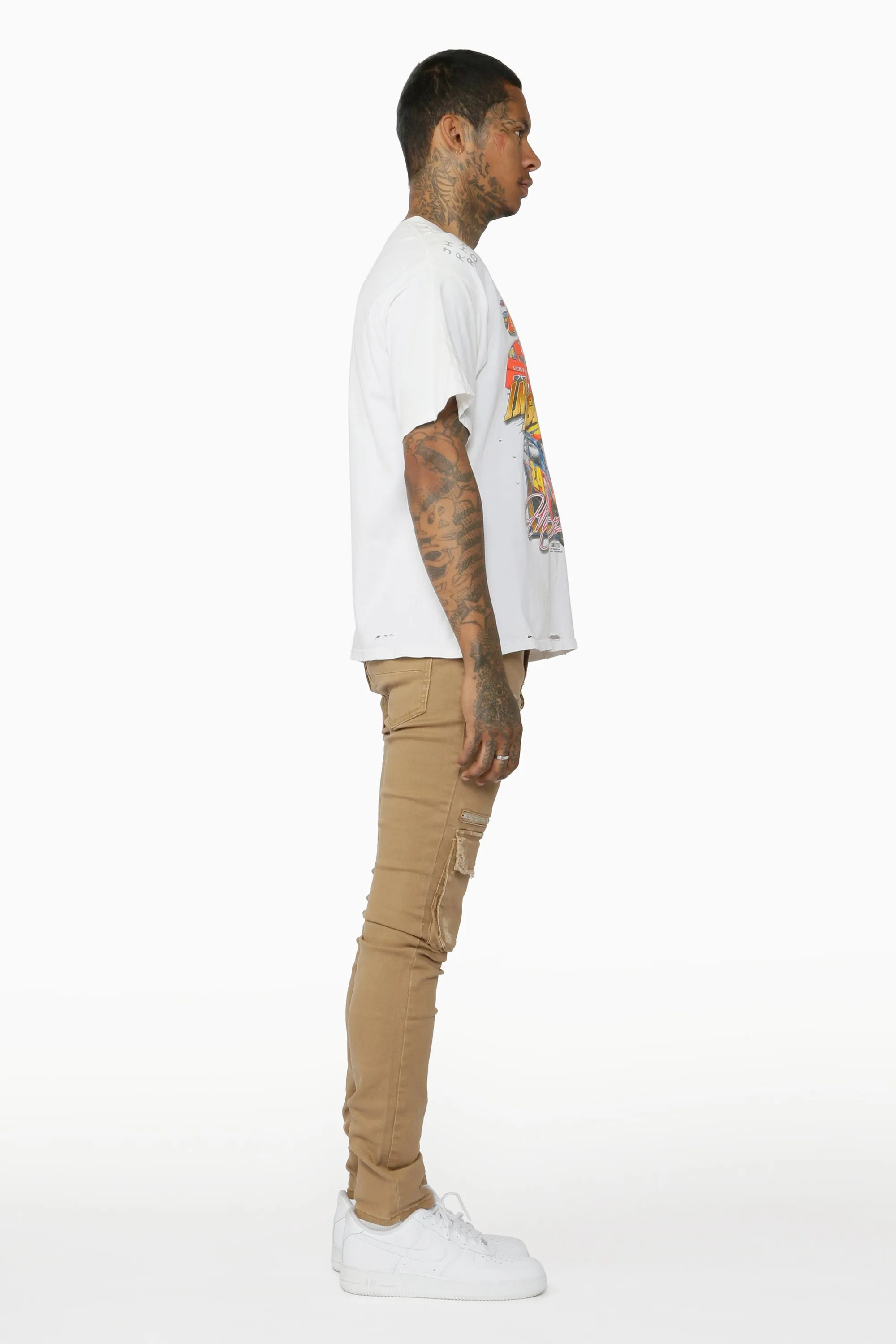 Kyre Beige Cargo Skinny Jean