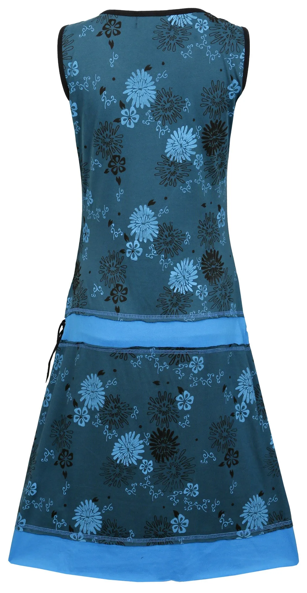 Ladies Dress With Flower Patches & Embroidery.