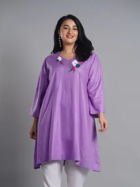 Lavender Rayon Kurti - MorningGlory