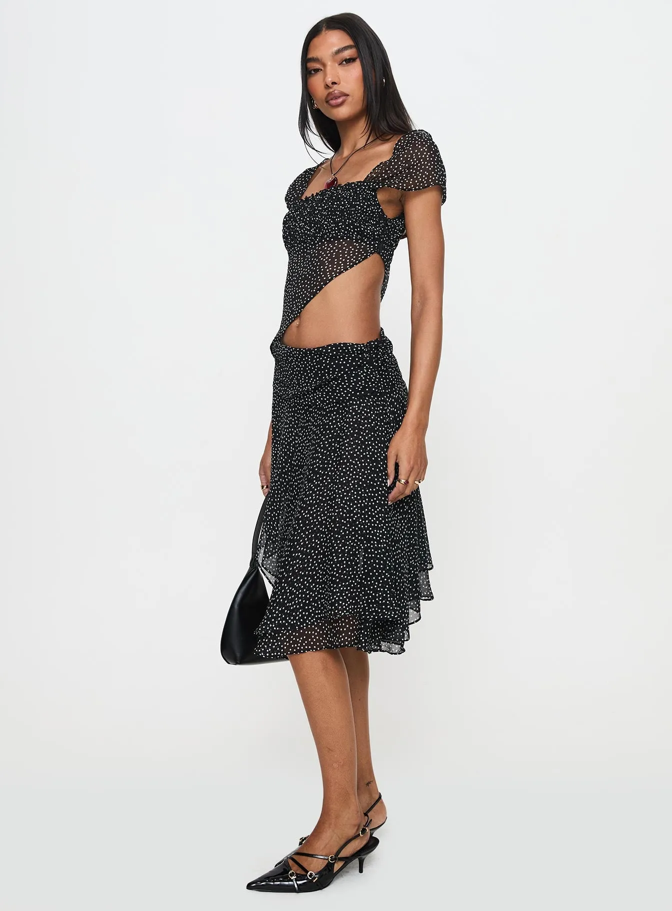 Legacy Midi Skirt Onyx Polka