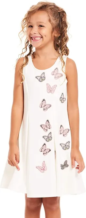 Little I Big Girls Shimmer Butterfly Skater Dress