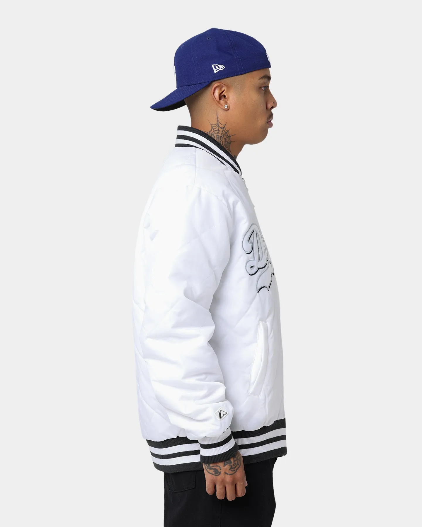 Majestic Athletic Los Angeles Dodgers Tonals Quilt Varsity Jacket White