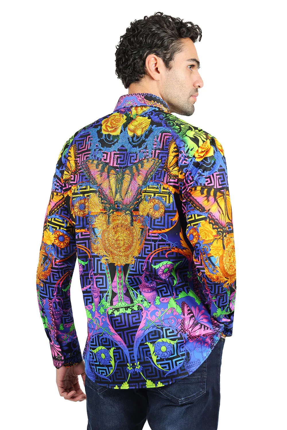 Men's Rhinestone Baroque Shirt Collection