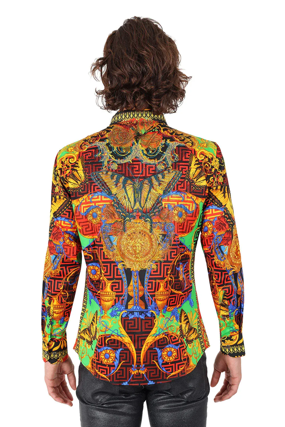 Men's Rhinestone Baroque Shirt Collection