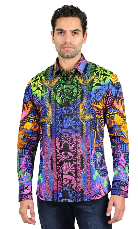 Men's Rhinestone Baroque Shirt Collection