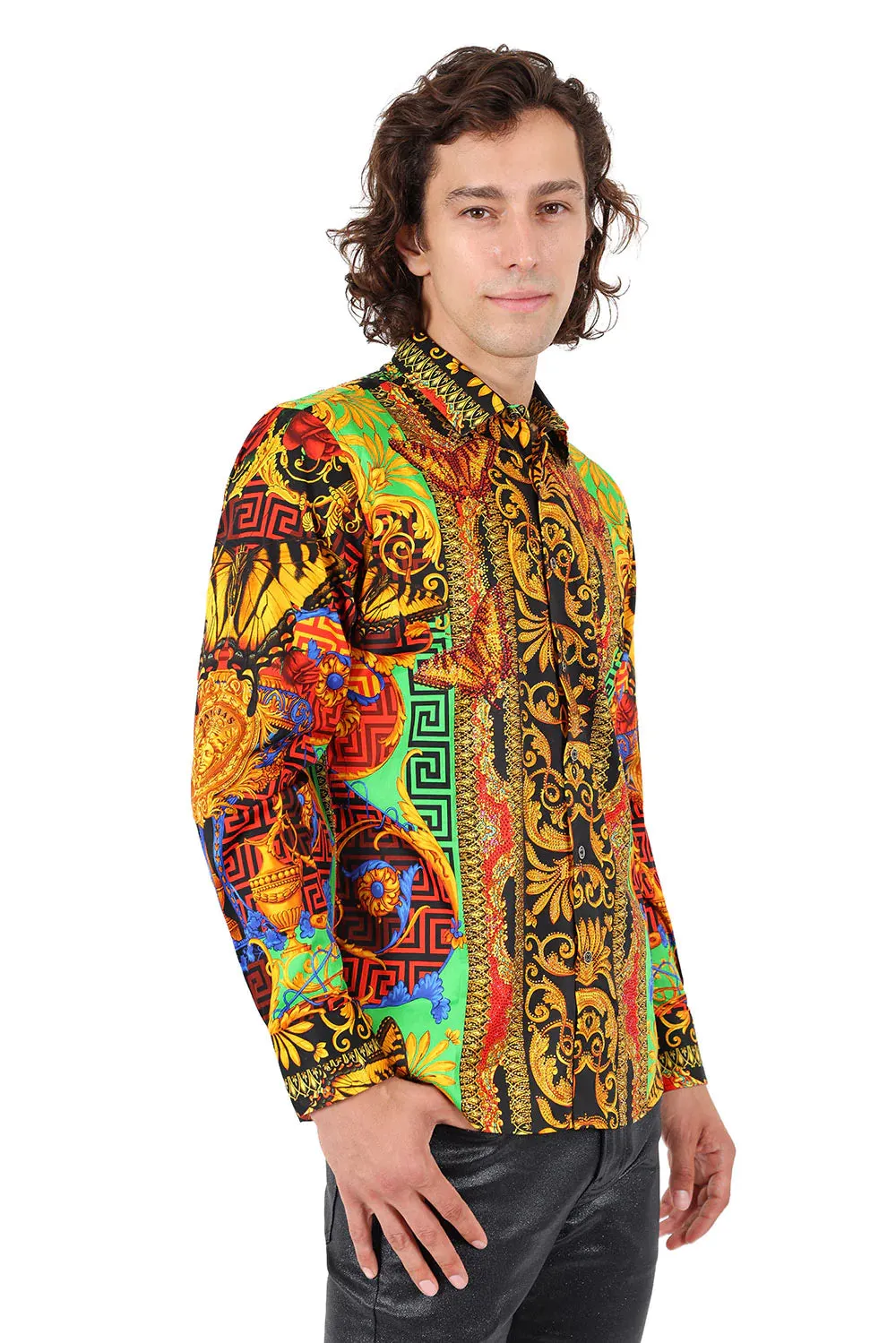 Men's Rhinestone Baroque Shirt Collection