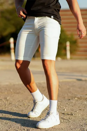 Men's White Denim Shorts