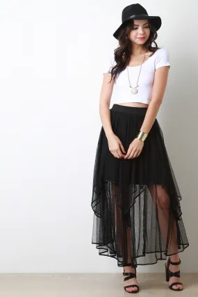 Mesh Double Layered Tulle Skirt