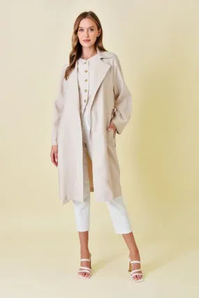 Minimalist Trendy Dressy Trench Coat with BELT