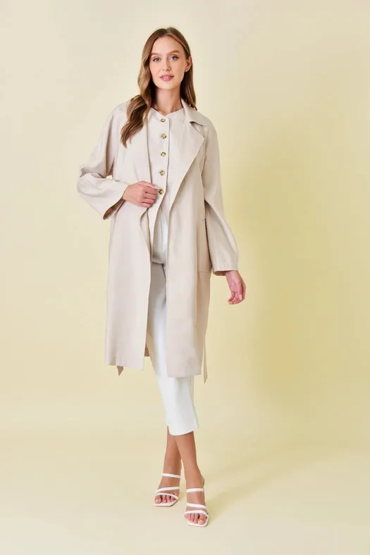 Minimalist Trendy Dressy Trench Coat with BELT