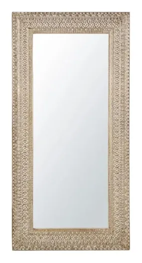 Modern Art & Craft's® Mongo Wood Wall Mirror | Decorative | Wall Hanging | Frame Mirror in Brown | Living Room | Full Lenght Mirror | Rajasthani Mirror (36"x72" Inch)(Only Frame without Mirror)