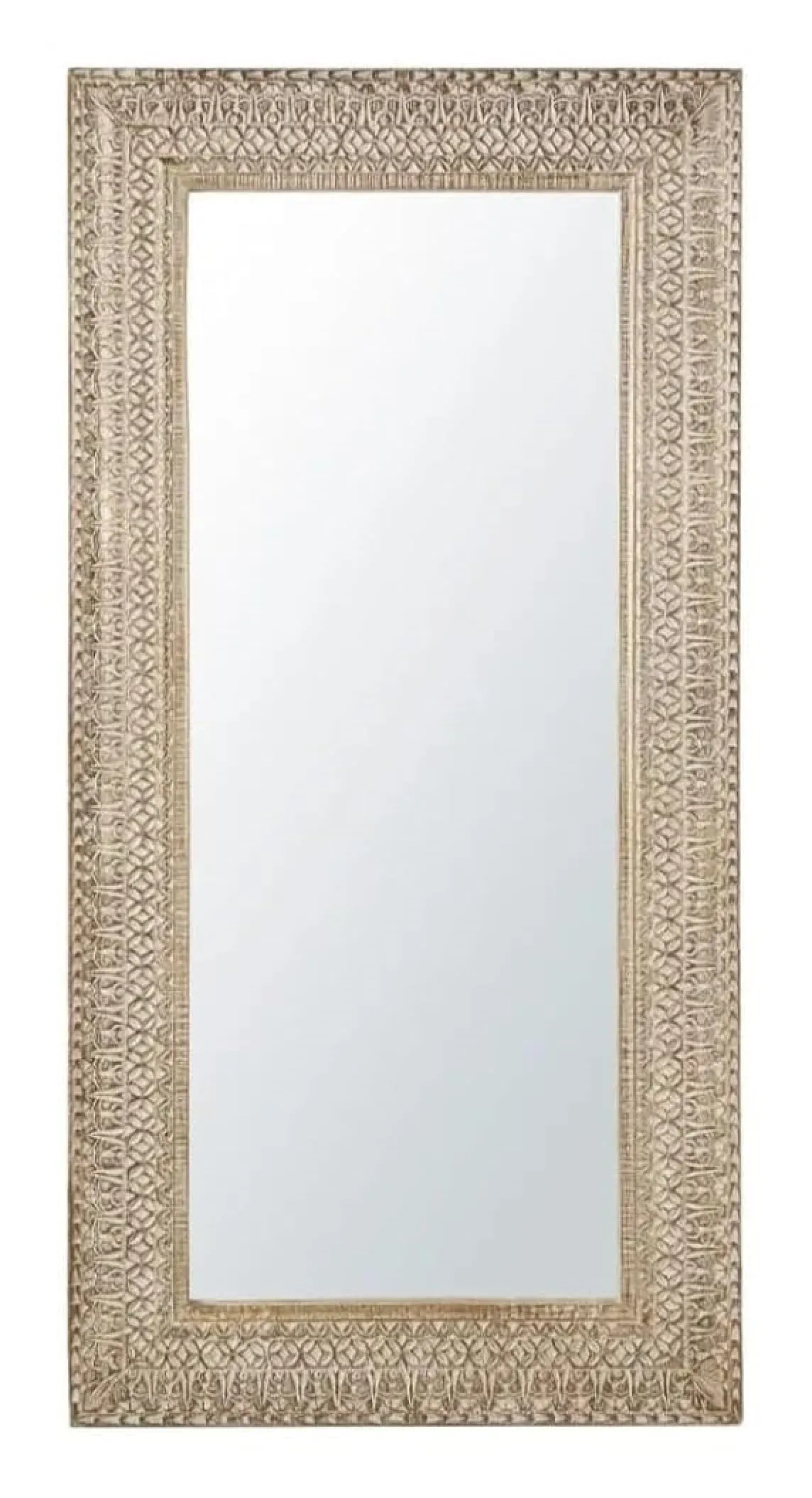 Modern Art & Craft's® Mongo Wood Wall Mirror | Decorative | Wall Hanging | Frame Mirror in Brown | Living Room | Full Lenght Mirror | Rajasthani Mirror (36"x72" Inch)(Only Frame without Mirror)