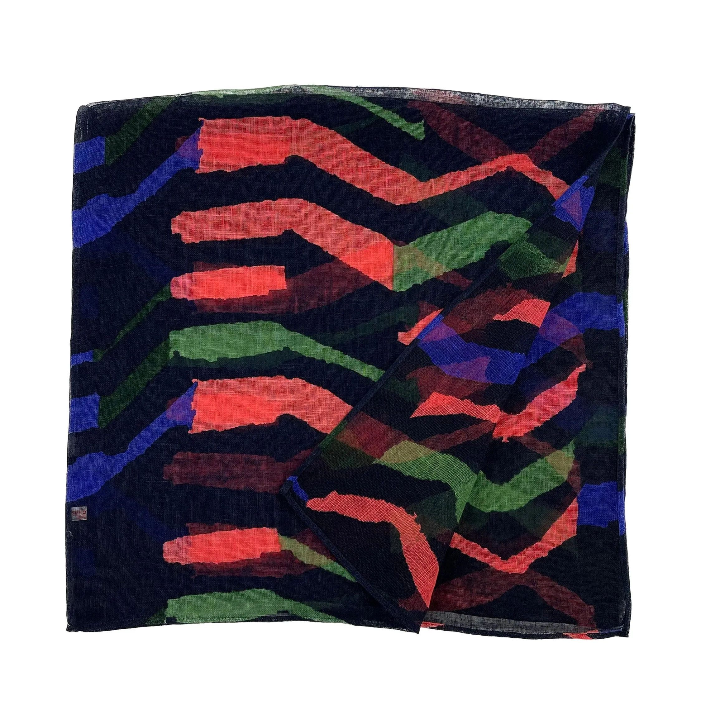 NUNO Scarf: "Rui" (Black w/ Orange/Green/Blue)