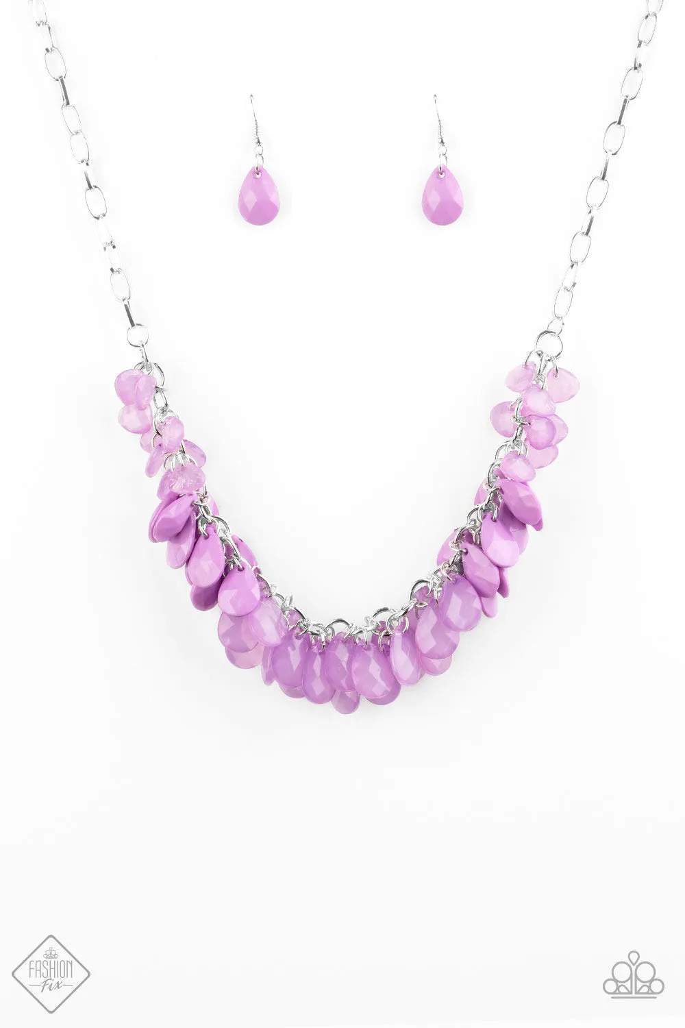 Open Door Jewelry - Colorfully Clustered - Purple Necklace - Paparazzi Accessories