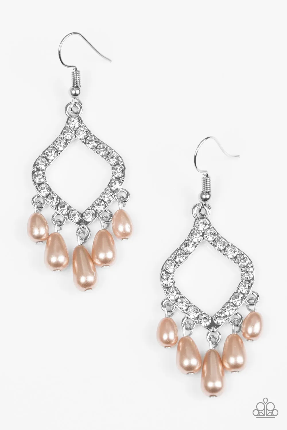 Open Door Jewelry - Divinely Diamond - Brown Earrings - Paparazzi Accessories