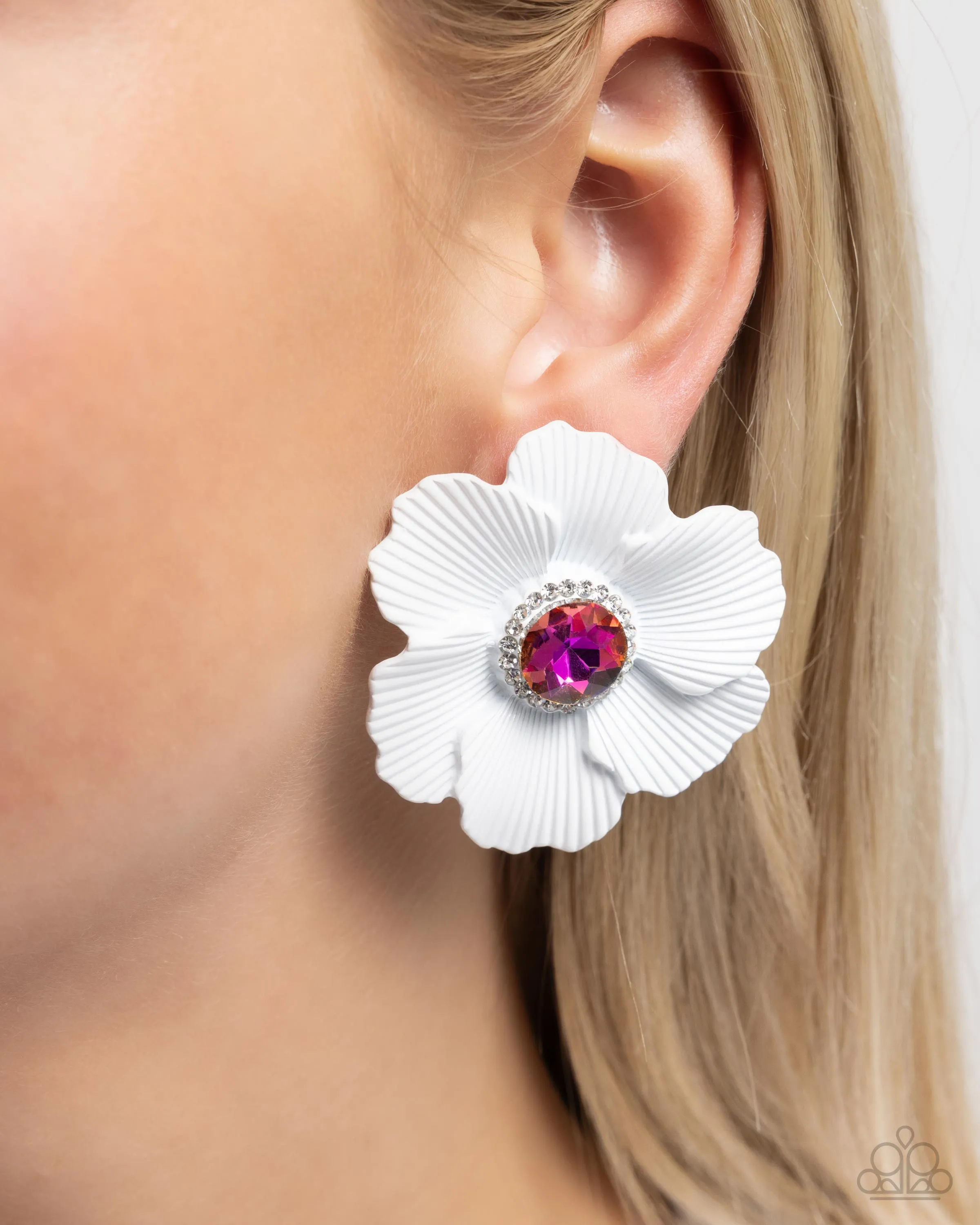 Organic Growth - White Earrings