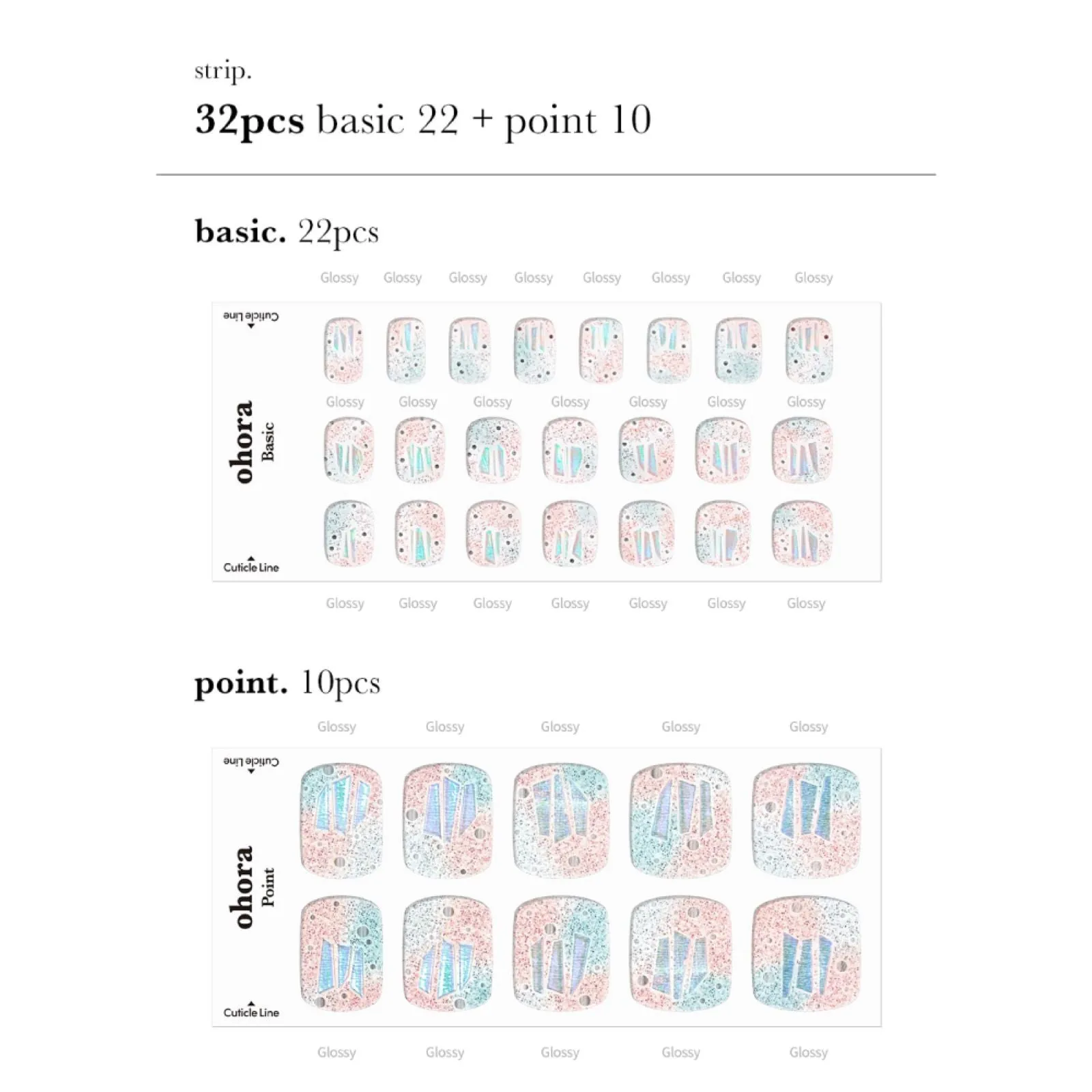 P Newtro No.1 Pedicure Semi-cured Gel Nail Strips