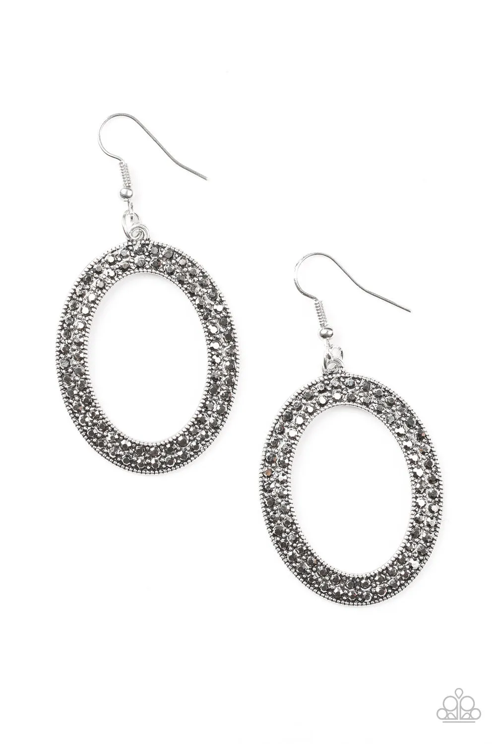 Paparazzi Accessories  - Go Down In Glitter #L97 - Silver Earrings