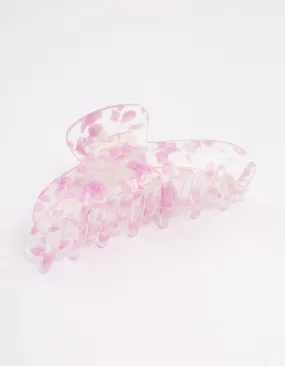 Pink Plastic Pearl Fleck Claw Clip