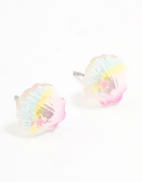 Plastic Star Shell Stud Earrings