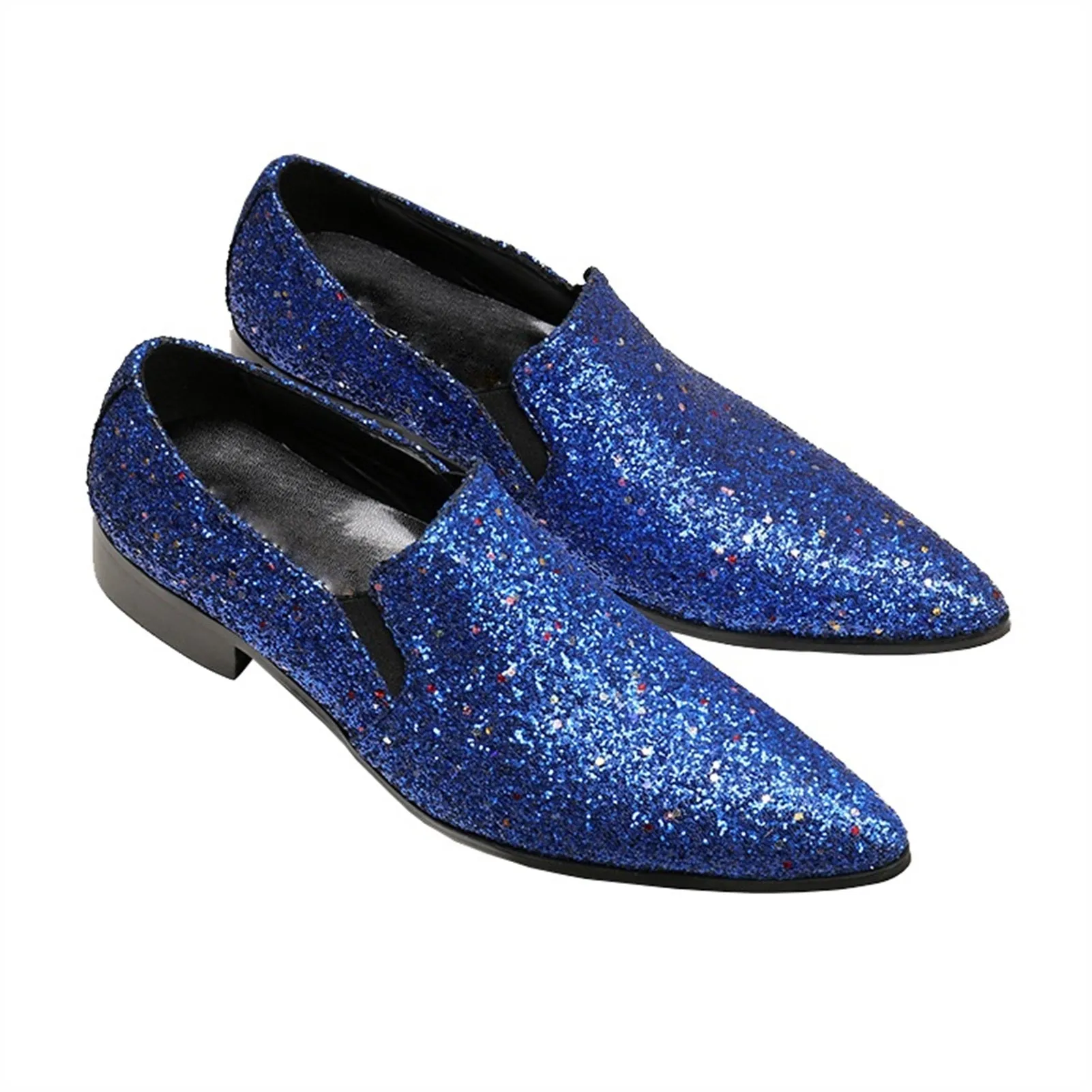 Pointed Bling Low Top Slip on Men Oxford Shoes