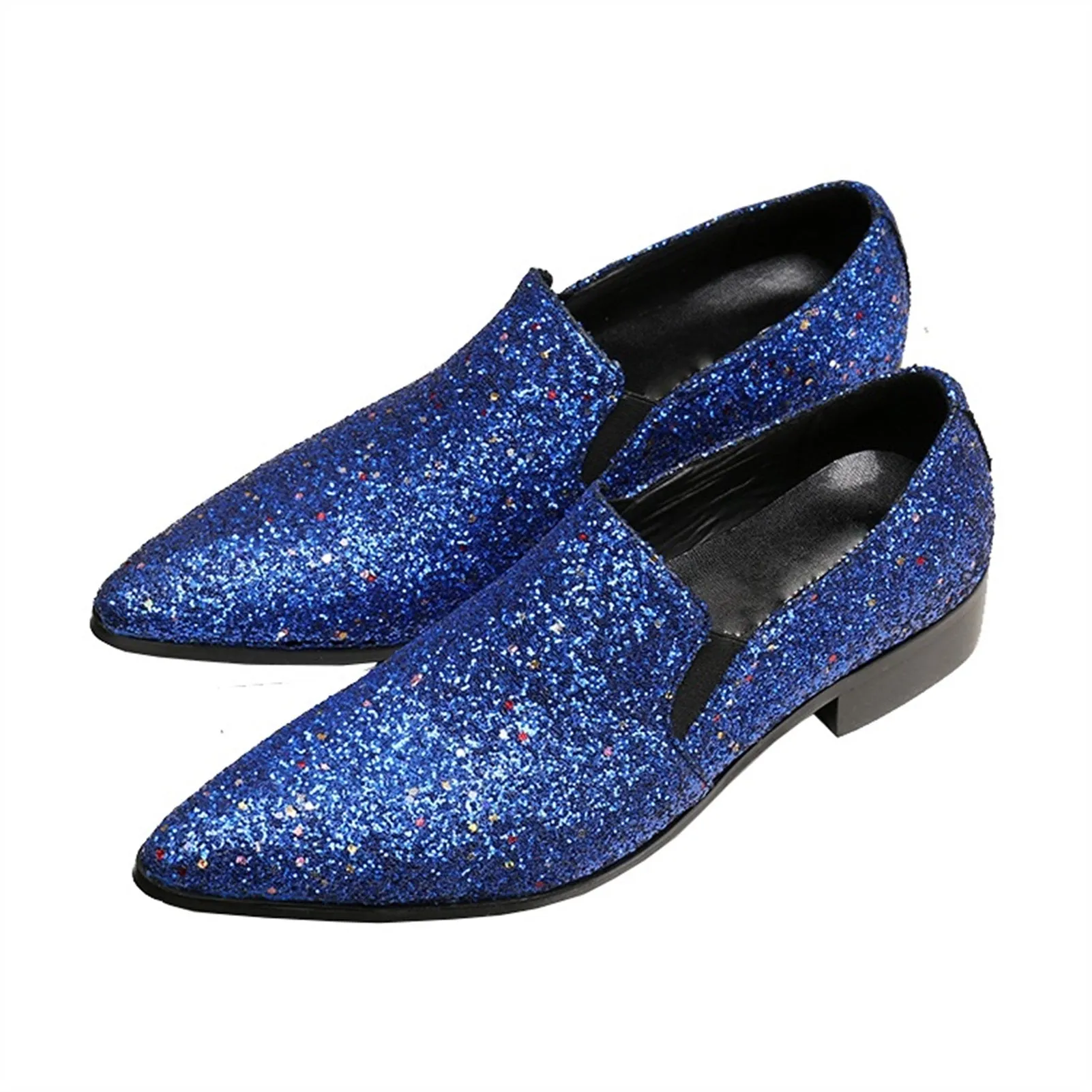 Pointed Bling Low Top Slip on Men Oxford Shoes