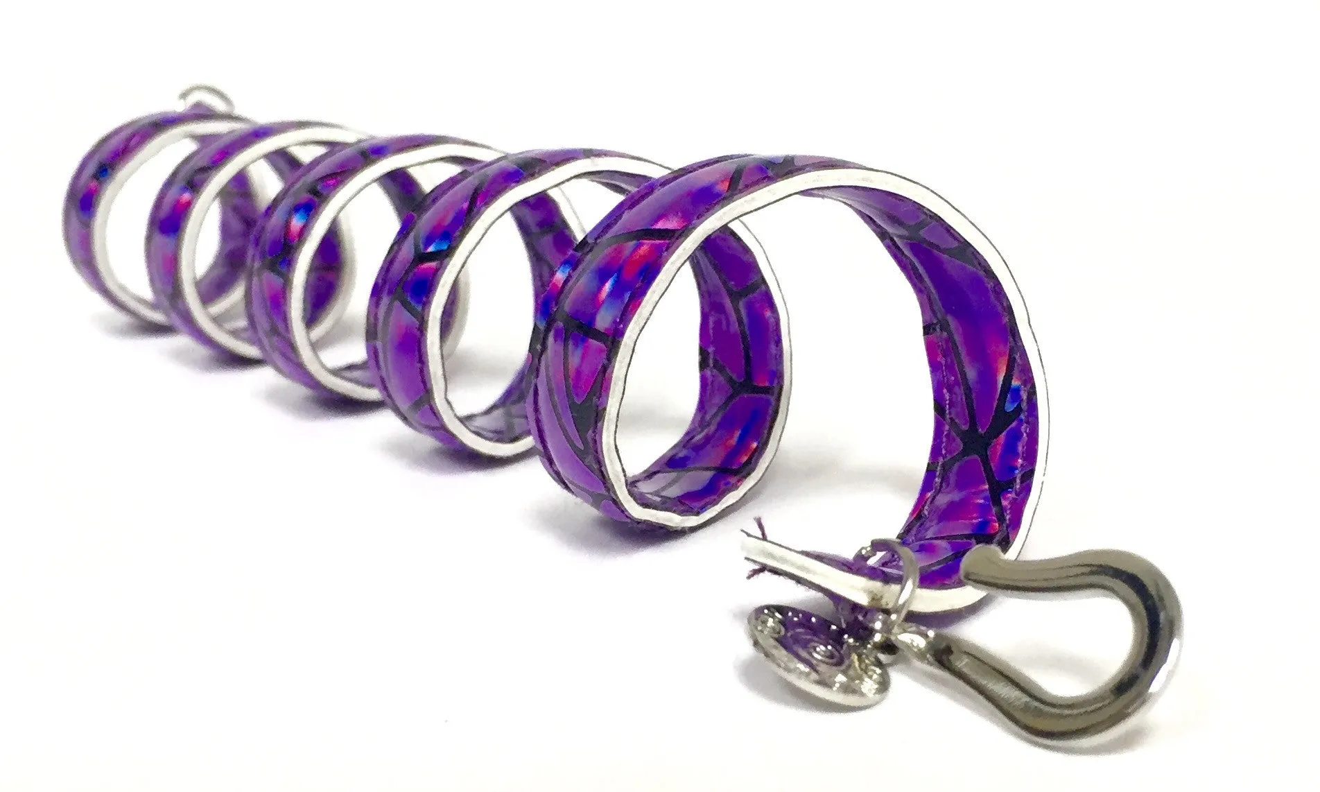 Ponytail Wrap Purple Holographic Leather - 6" Ponytail Holder