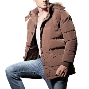 Quilted Puffer Jacket Brown