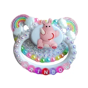 Rainbow Rhino Deco Pacifier