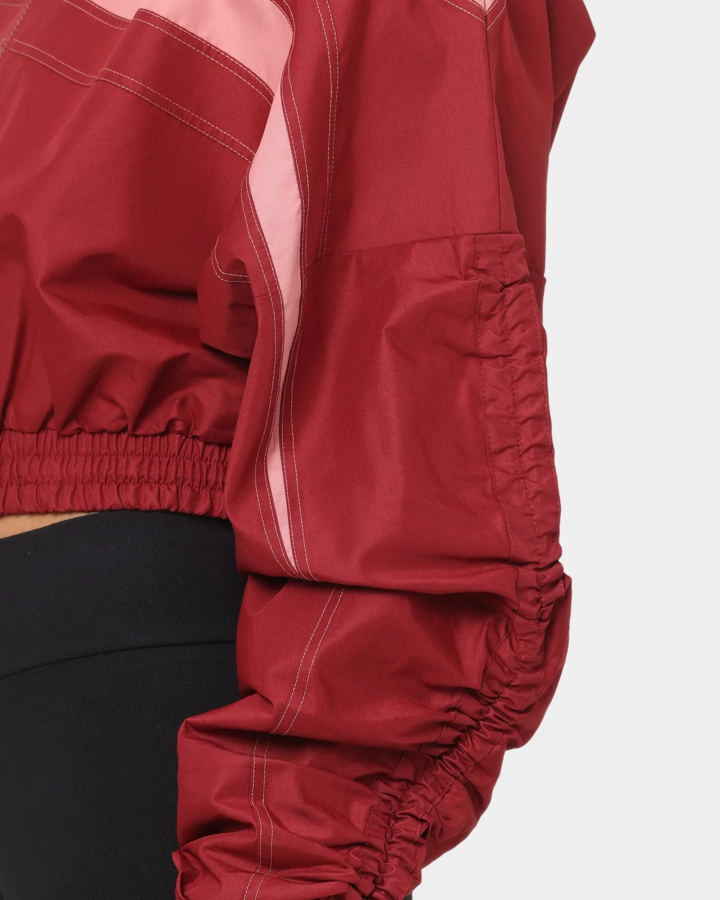 Reebok Women's Cardi B X Reebok Woven Satin Jacket Red