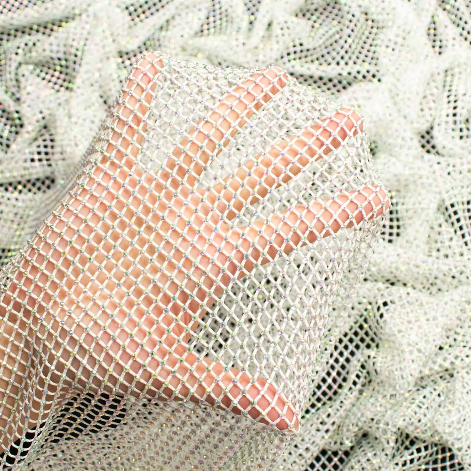 Rhinestone/Diamante Stretch Mesh