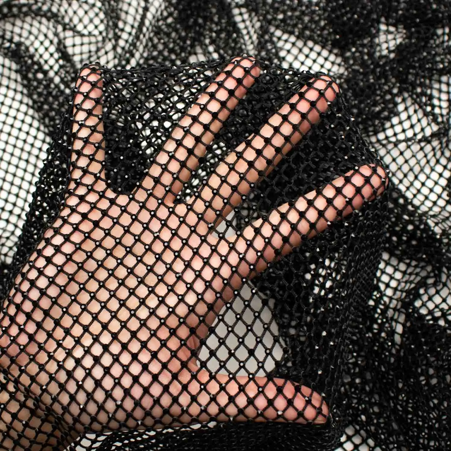 Rhinestone/Diamante Stretch Mesh