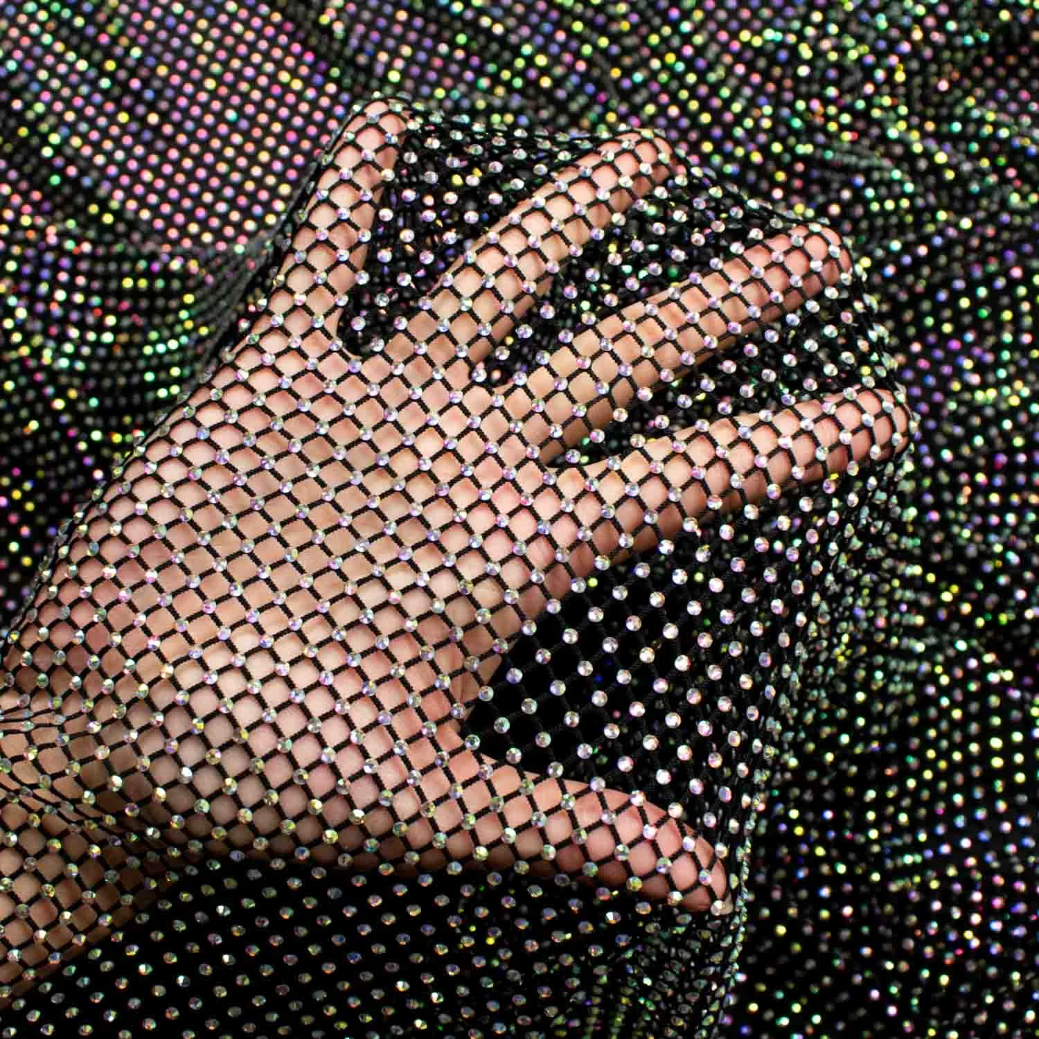 Rhinestone/Diamante Stretch Mesh