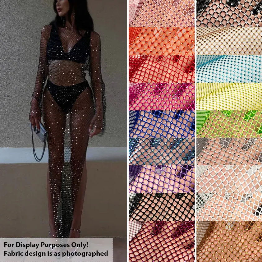 Rhinestone/Diamante Stretch Mesh