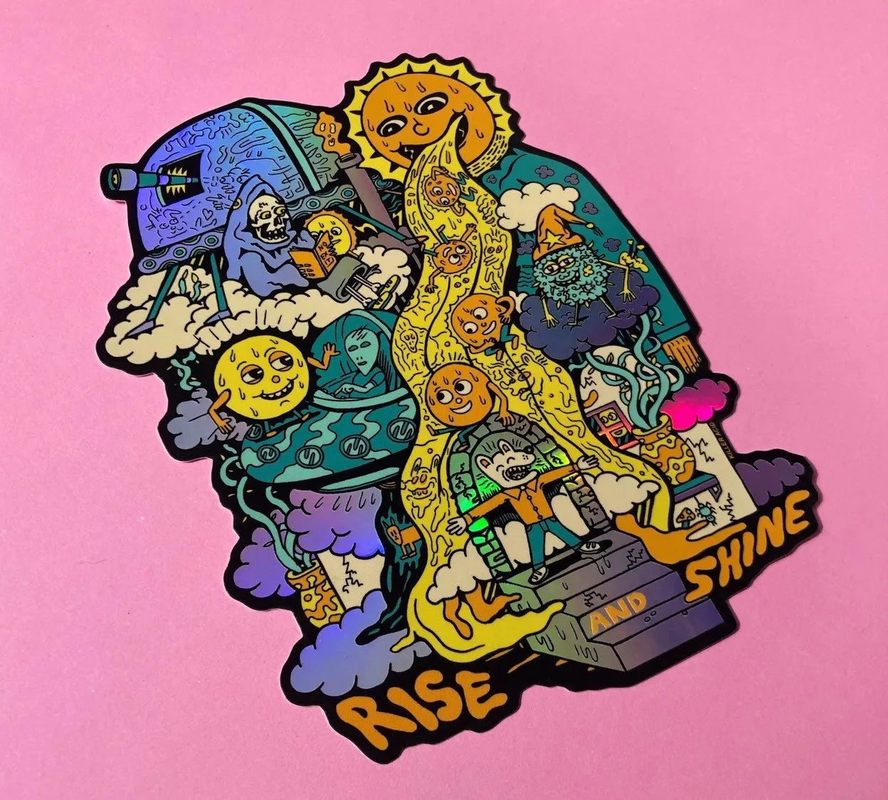 Rise and Shine XL Holographic Sticker