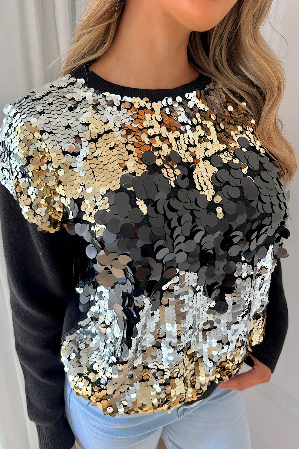 Rylie Black Sequin Jumper