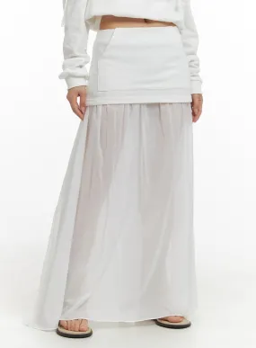 Sheer Layered Maxi Skirt CM426