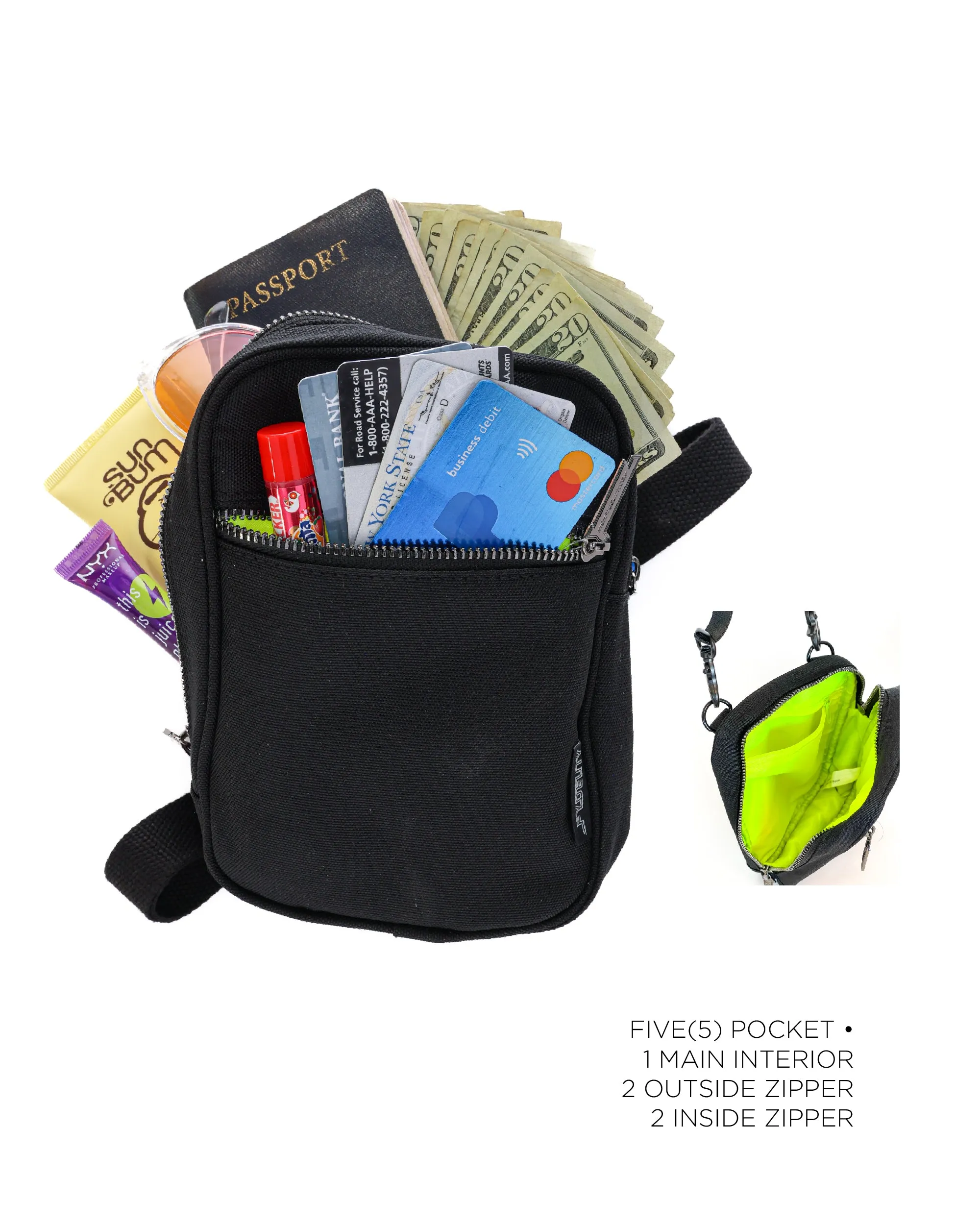 Sidekick | Crossbody Sling | Recycled RPET | Black