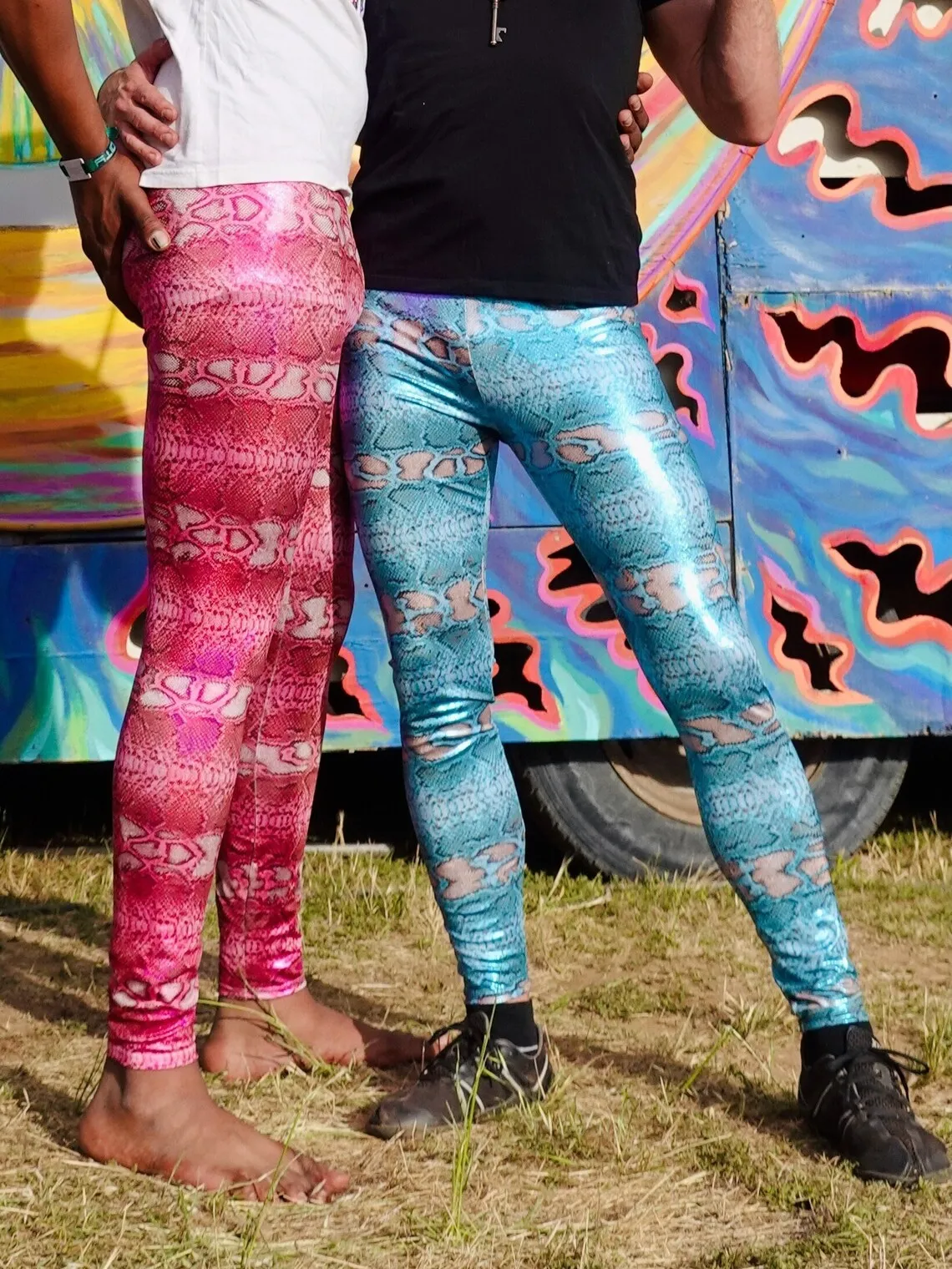 SideWinder Snake Holographic Meggings // Pink or Blue Snake Skin Leggings