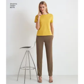 Simplicity Pattern 8378 Women's Knit Pant with Two Leg Widths