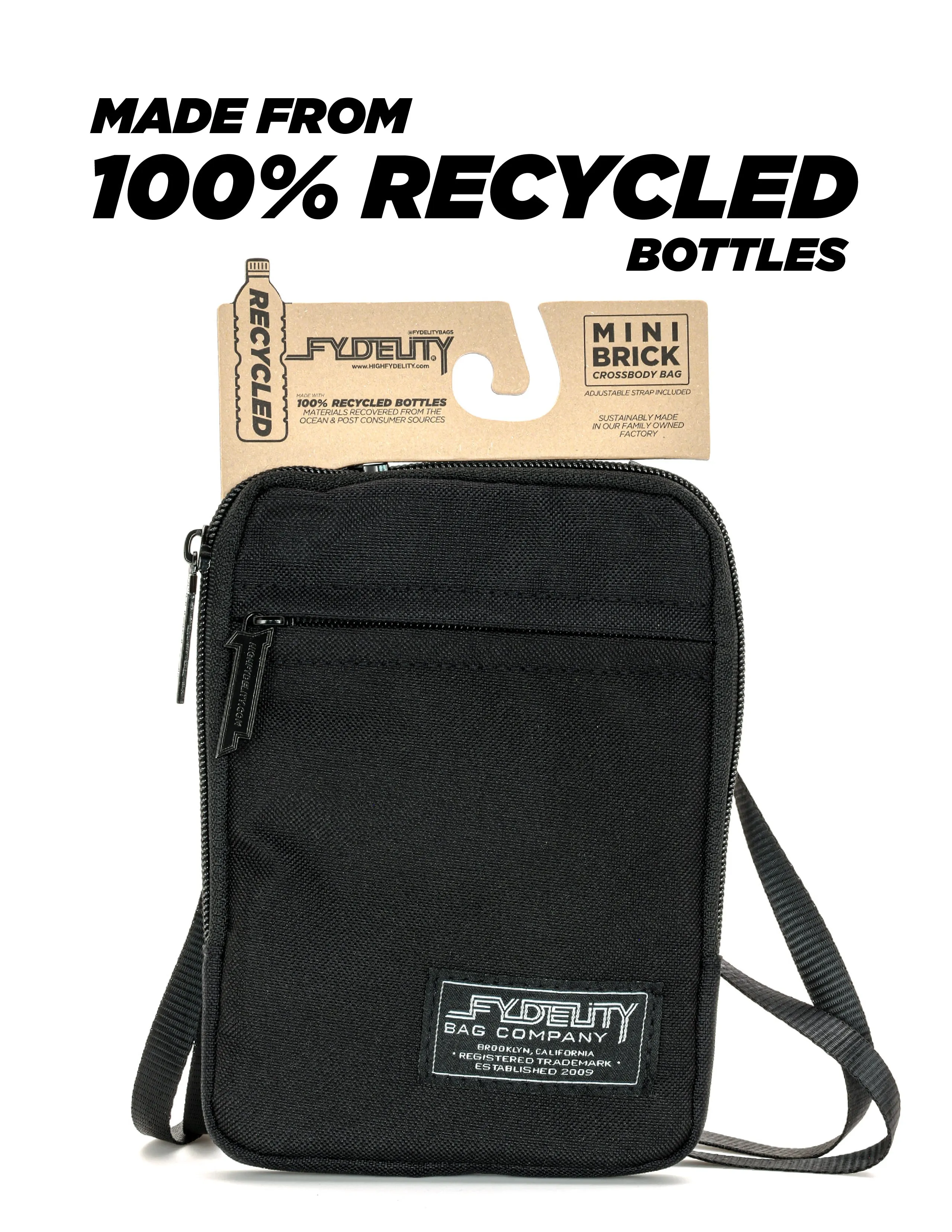 Slim Shady Bag | Crossbody | Recycled RPET | Black