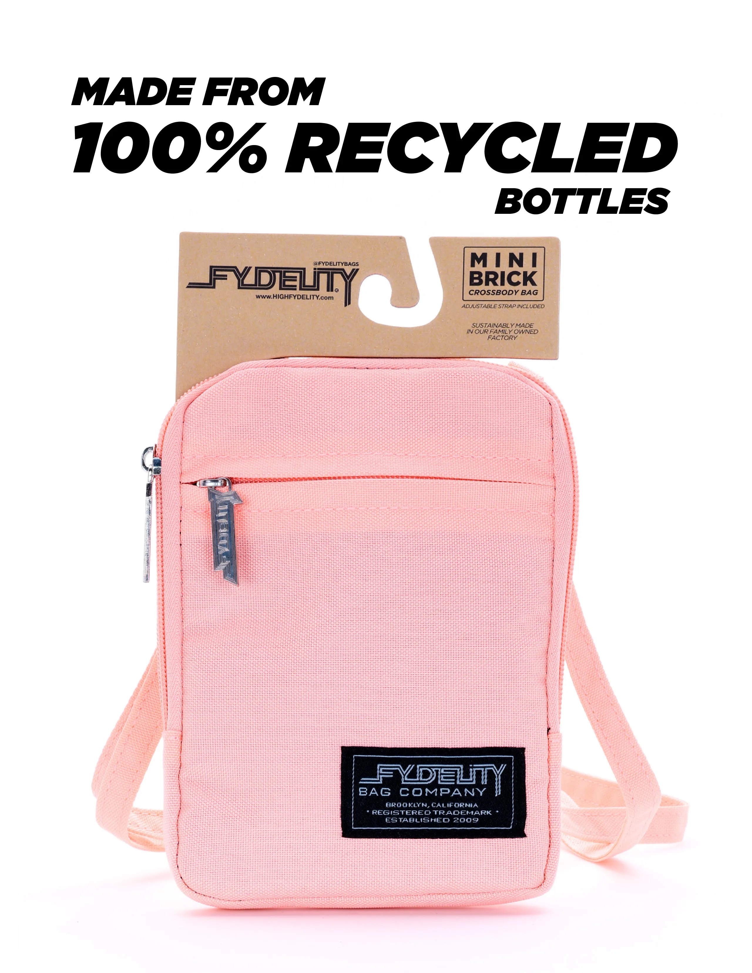 Slim Shady Bag | Crossbody | Recycled RPET | Powder Pink