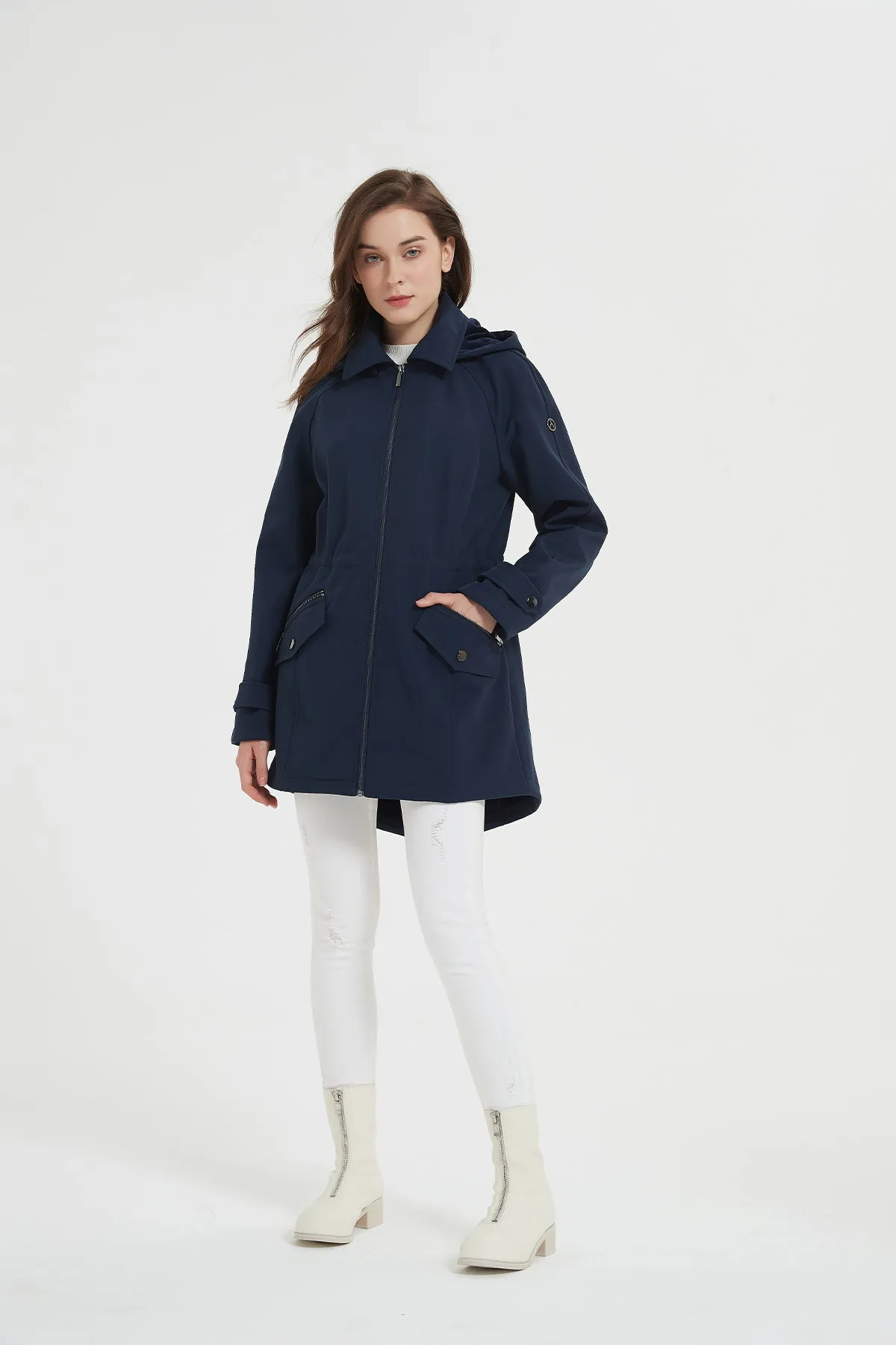 Softshell Raglan Sleeves Anorak Jacket With Hood