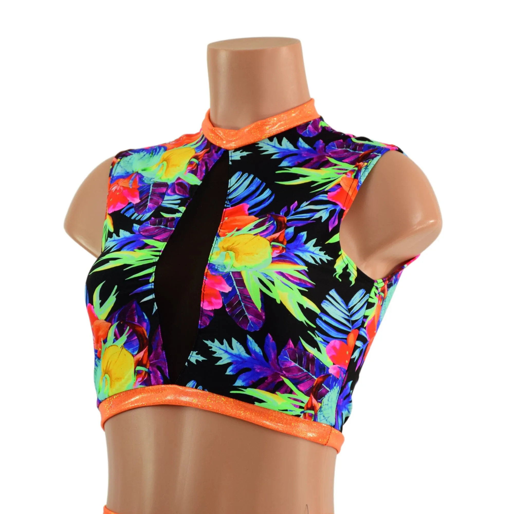 Sonic Bloom Keyhole Top with Inset Mesh Keyhole