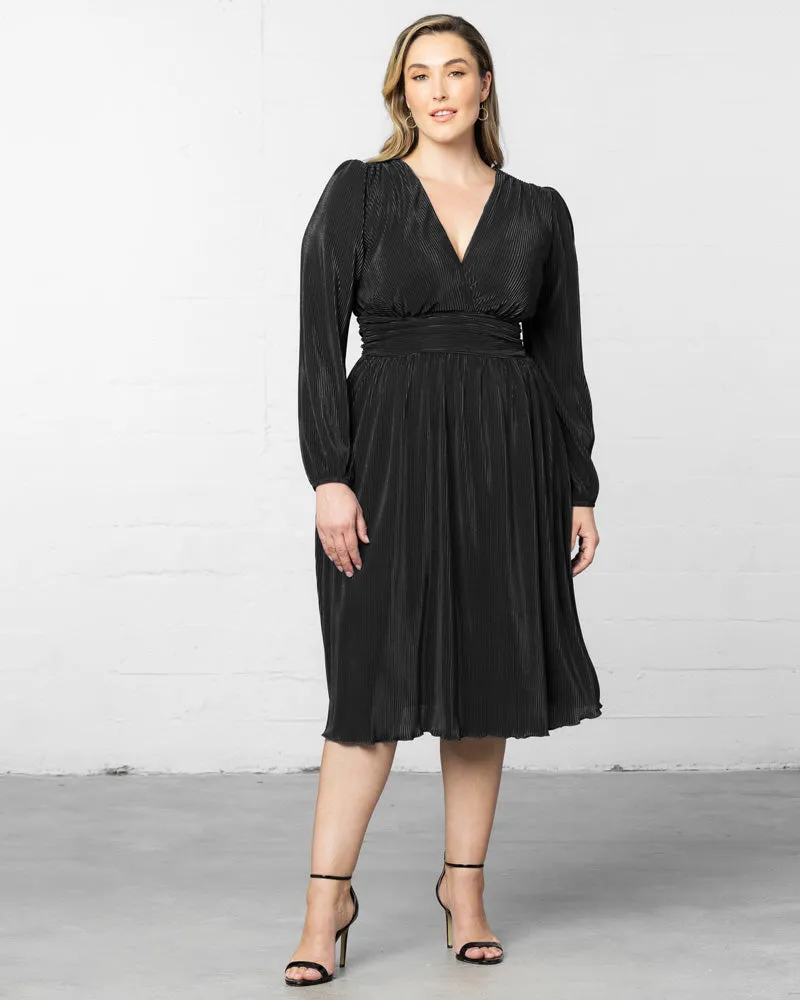 Sophie Long Sleeve Pleated Cocktail Dress - Sale!